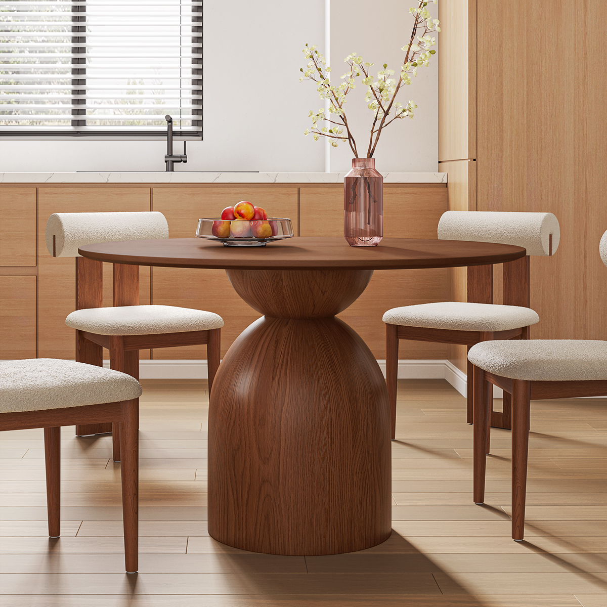 Sigrid Round Wood Dining Table - Ảnh 3