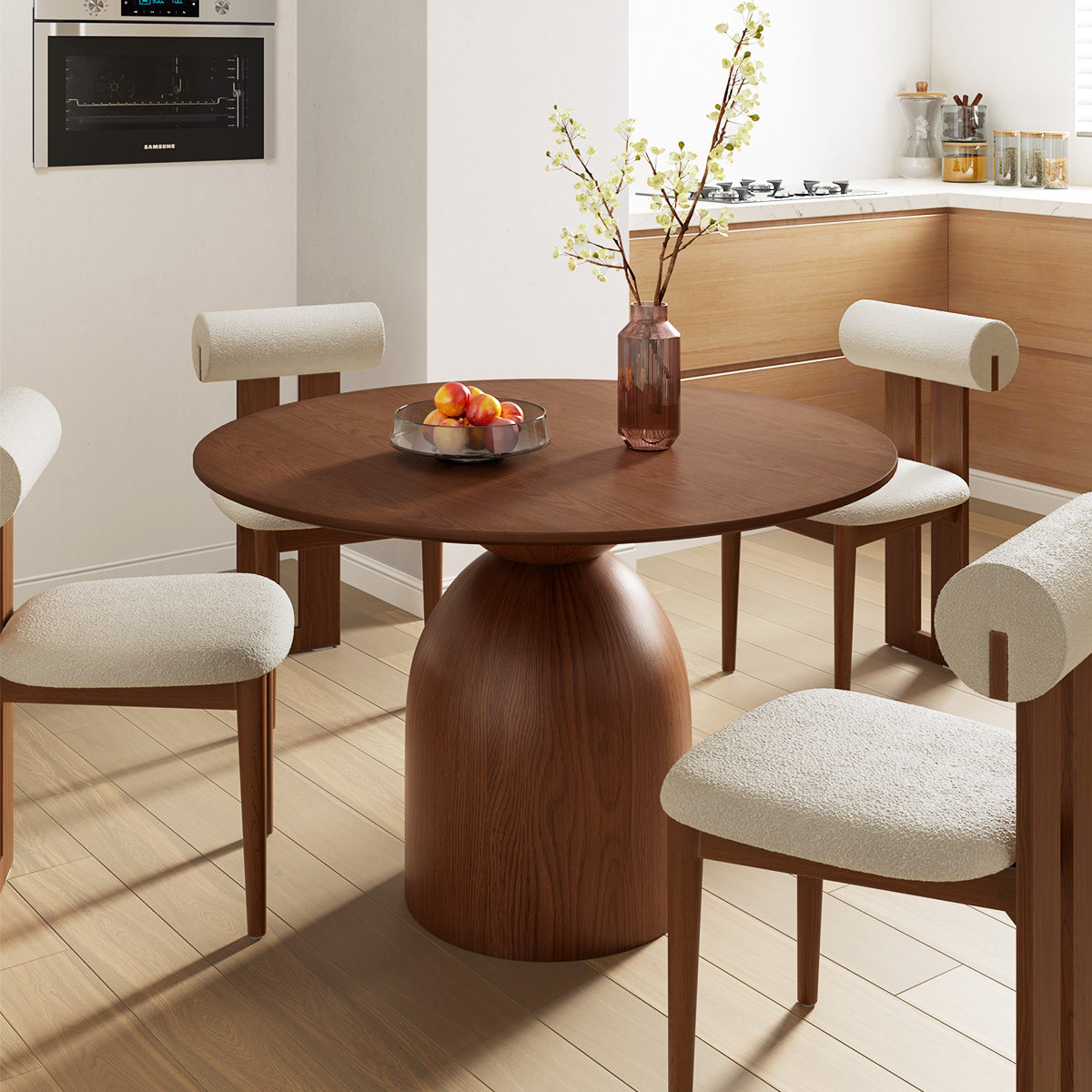 Sigrid Round Wood Dining Table - Ảnh 6