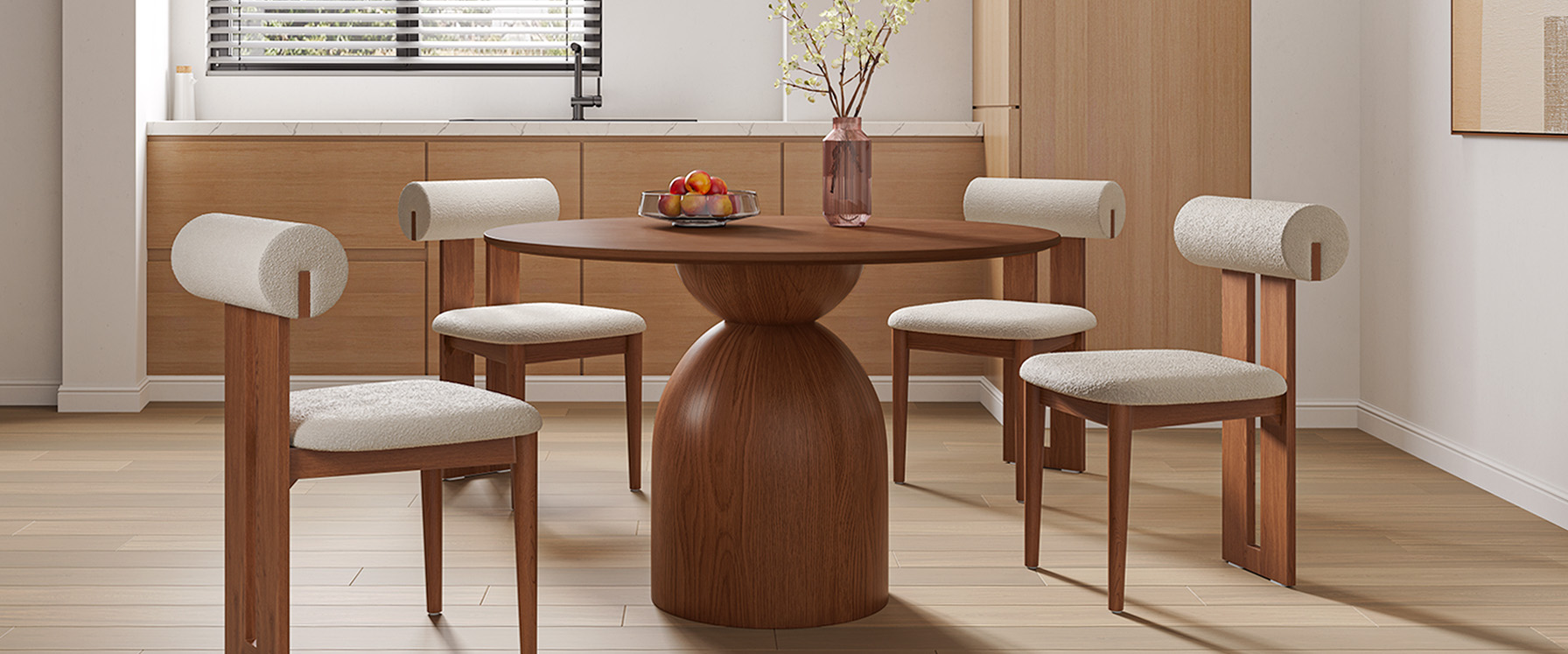 Sigrid Round Wood Dining Table - Ảnh 10
