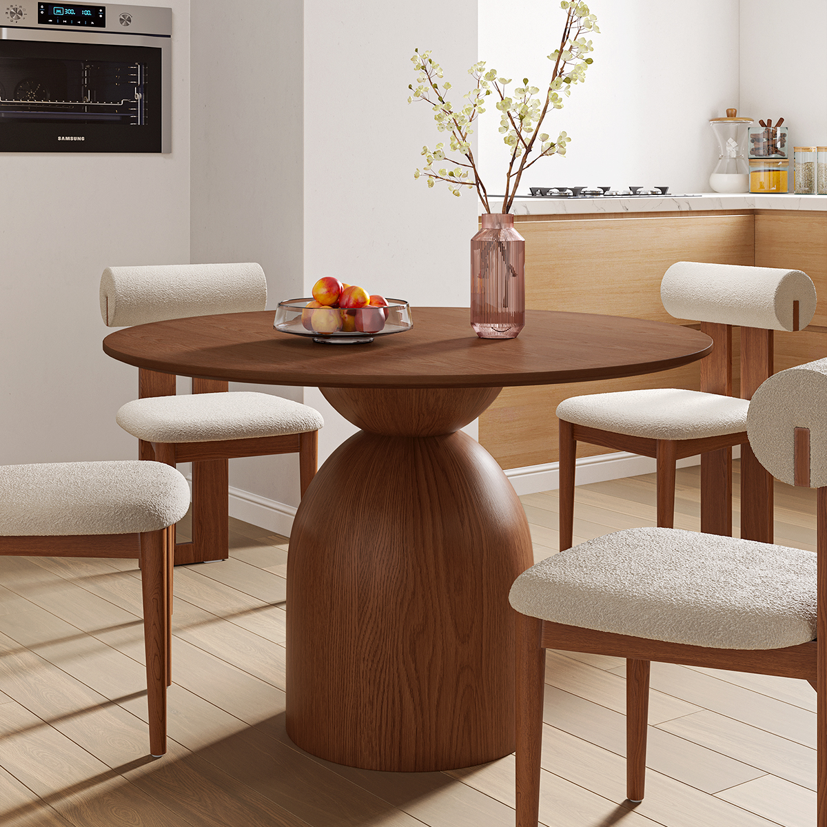 Sigrid Round Wood Dining Table - Ảnh 9