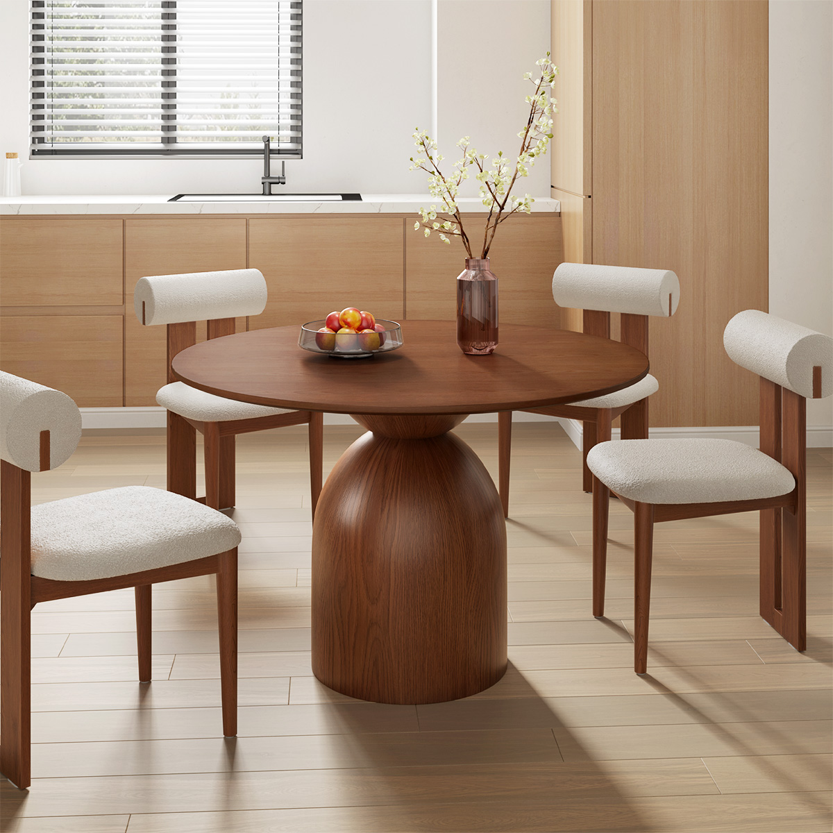 Sigrid Round Wood Dining Table - Ảnh 5